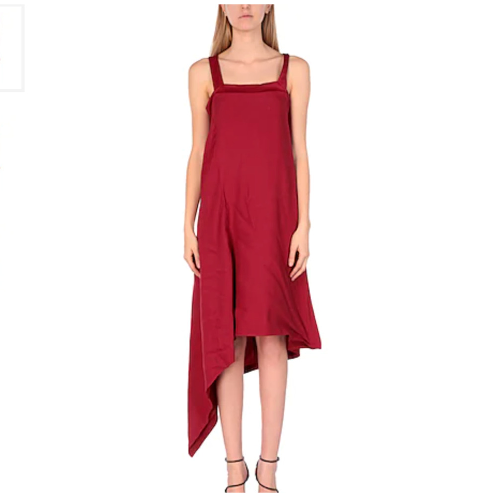 Italian Designer Asymmetrical Cocktail Dress XS MASSIMO REBECCHI Burgundy NEW